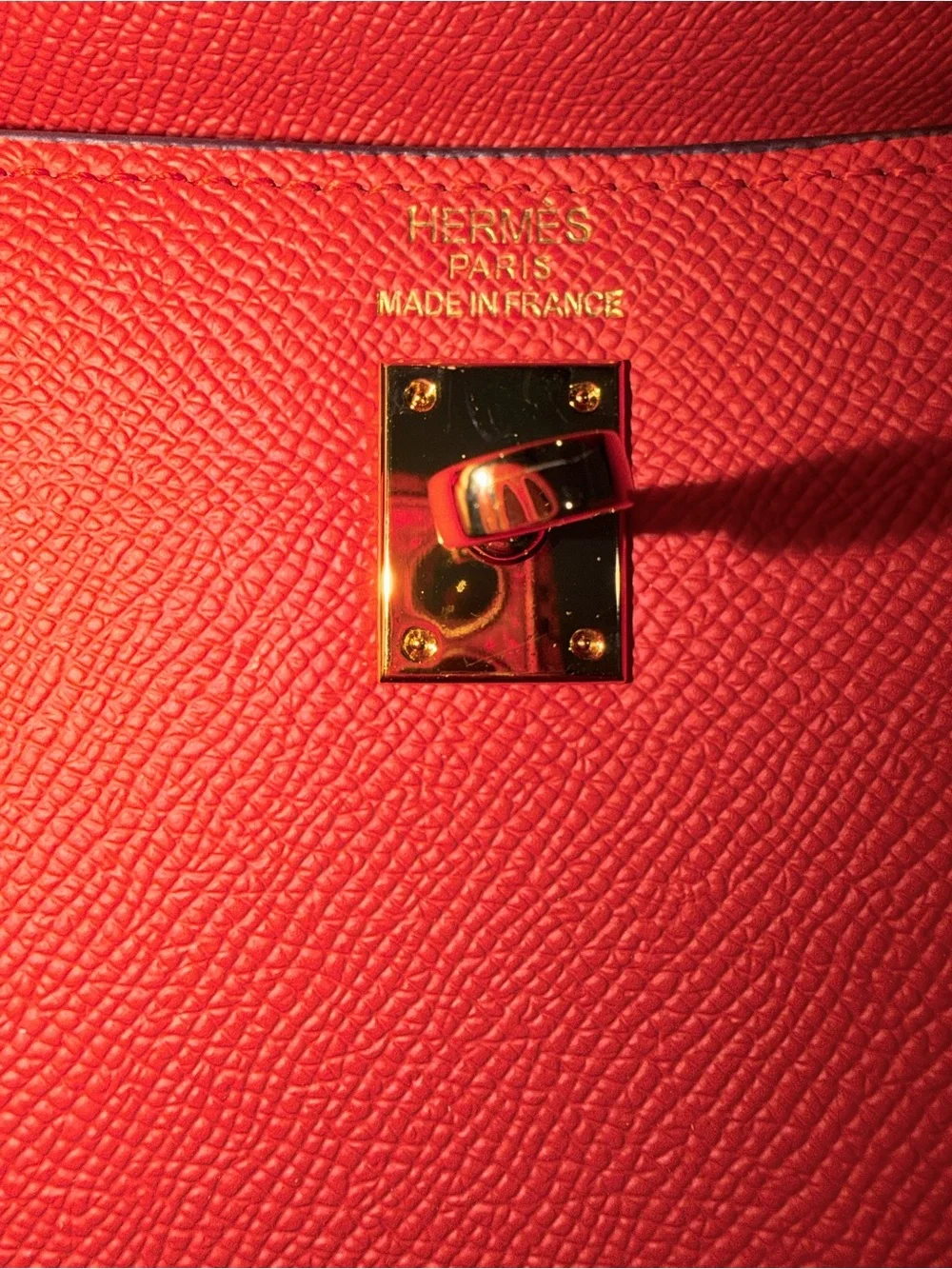 Red fashion  Top-Handle Leather Satchel with Gold Hardware